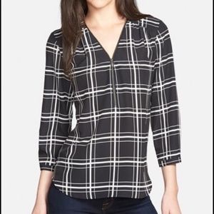 Trouve Women's Top Zipper Neck M Blouse Nordstrom